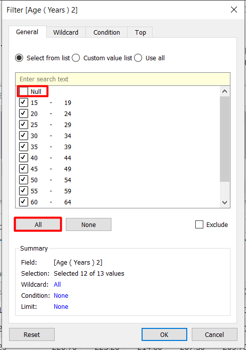 Figure 9. Select Age