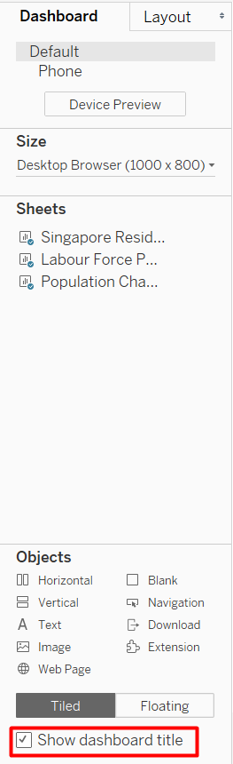 Figure 46. Show Dashboard Title
