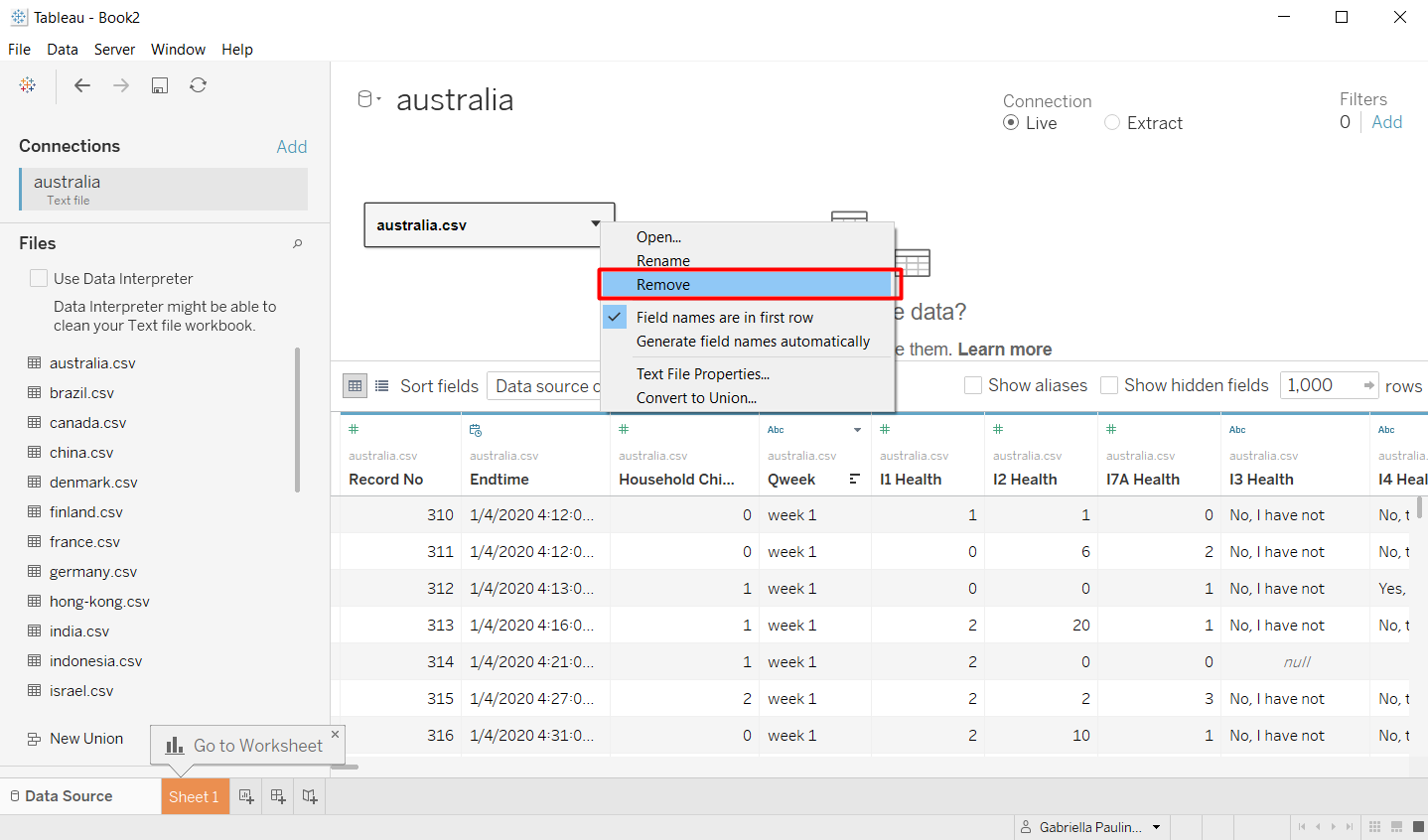 Figure 5. Remove Table