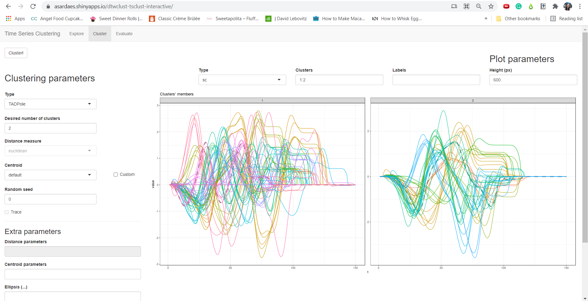 Figure 2. dtwclust Sample Shiny App